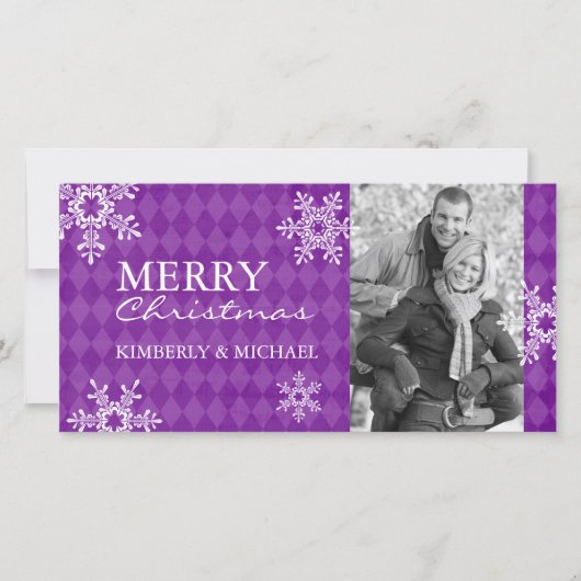 Moderne kerstfotokaarten feestdagenkaart (Voorkant)