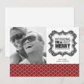 Moderne kerstfotokaarten feestdagenkaart (Voorkant / Achterkant)