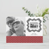 Moderne kerstfotokaarten feestdagenkaart (Staand voorkant)