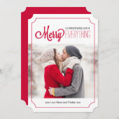 Moderne kerstfotokaarten voor Merry Alles Feestdagenkaart (Voorkant / Achterkant)