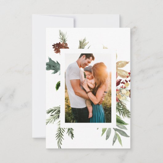 Moderne kerstfotokaarten voor Rustic Bedankkaart (Voorkant)