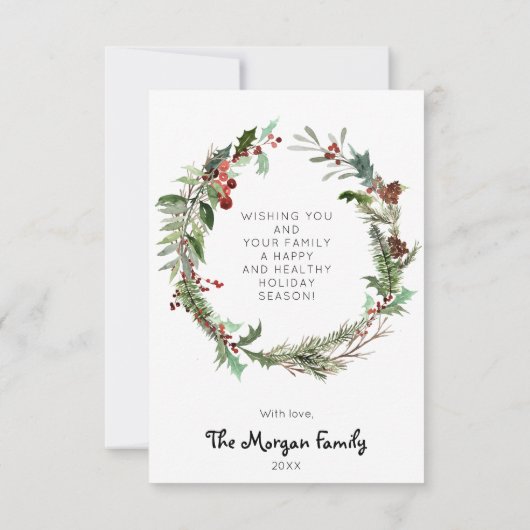 Moderne kerstfotokaarten voor Rustic Bedankkaart (Achterkant)