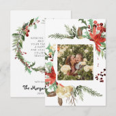 Moderne kerstfotokaarten voor Rustic Bedankkaart (Voorkant / Achterkant)