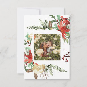 Moderne kerstfotokaarten voor Rustic Bedankkaart