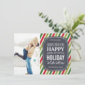 moderne kerstfotokaarten voor Stripes Feestdagenkaart (Staand voorkant)