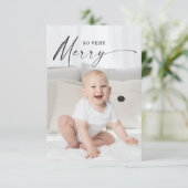 Moderne kerstfotokaarten, zo vriendelijk bedankkaart (Staand voorkant)