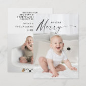 Moderne kerstfotokaarten, zo vriendelijk bedankkaart (Voorkant / Achterkant)