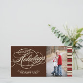 Moderne kerstfoto's feestdagenkaart (Staand voorkant)