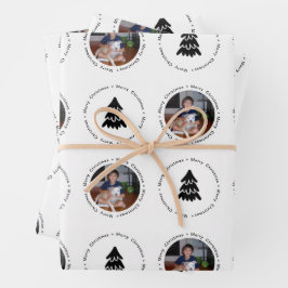 Moderne kerstfoto's inpakpapier vel