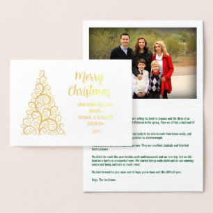 Moderne kerstfoto's met prettig gebak Gold Folie Kaarten
