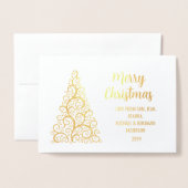 Moderne kerstfoto's met prettig gebak Gold Folie Kaarten (Voorkant met envelop)