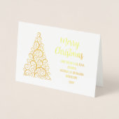 Moderne kerstfoto's met prettig gebak Gold Folie Kaarten (Voorkant)