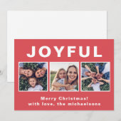 Moderne kerstfoto's met vreugde feestdagenkaart (Voorkant / Achterkant)