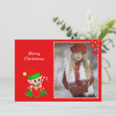 Moderne kerstfoto's op rood (Staand voorkant)