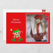 Moderne kerstfoto's op rood (Voorkant / Achterkant)