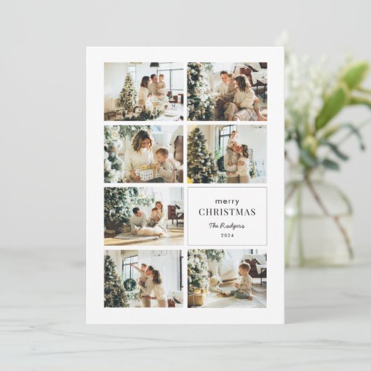 Moderne kerstfoto's voor Merry Collage Feestdagenkaart (Staand voorkant)