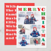 Moderne kerstfoto's voor Merry Collage Feestdagenkaart (Voorkant / Achterkant)