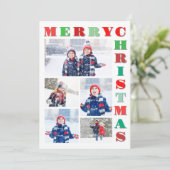 Moderne kerstfoto's voor Merry Collage Feestdagenkaart (Staand voorkant)