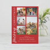 Moderne kerstfoto's voor Merry Collage Feestdagenkaart (Staand voorkant)