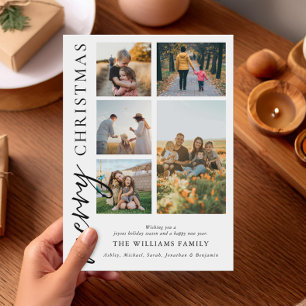 Moderne kerstfoto's voor Merry Collage Feestdagenkaart