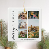 Moderne kerstfoto's voor Merry Collage Keramisch Ornament