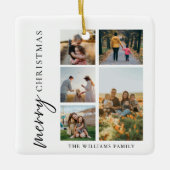 Moderne kerstfoto's voor Merry Collage Keramisch Ornament (Voorkant)