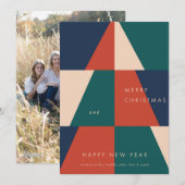 Moderne kerstgeometrie feestdagenkaart (Voorkant / Achterkant)