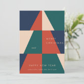 Moderne kerstgeometrie feestdagenkaart (Staand voorkant)