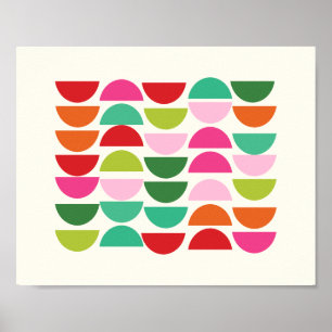 Moderne kerstgeometrische vormen Poster voor wandk