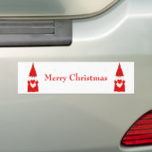 Moderne kerstgnomen bumpersticker (Op auto)