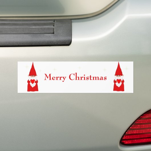 Moderne kerstgnomen bumpersticker (Op auto)