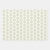 Moderne kerstgouden groene sneeuwflake wrapping inpakpapier vel (Voorkant)