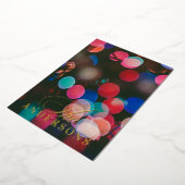 Moderne kerstgradiënt met foto Merry Folie Feestdagenkaart (Gedraaid)