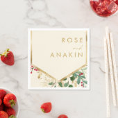Moderne kerstgrenery | Cream Wedding Napkins Servet (Insitu)