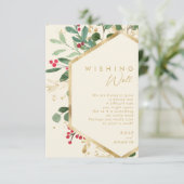 Moderne kerstgrenery | Cream Wishing good Informatiekaartje (Staand voorkant)