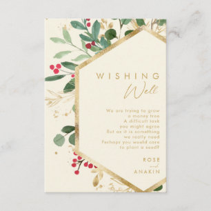 Moderne kerstgrenery   Cream Wishing good Informatiekaartje