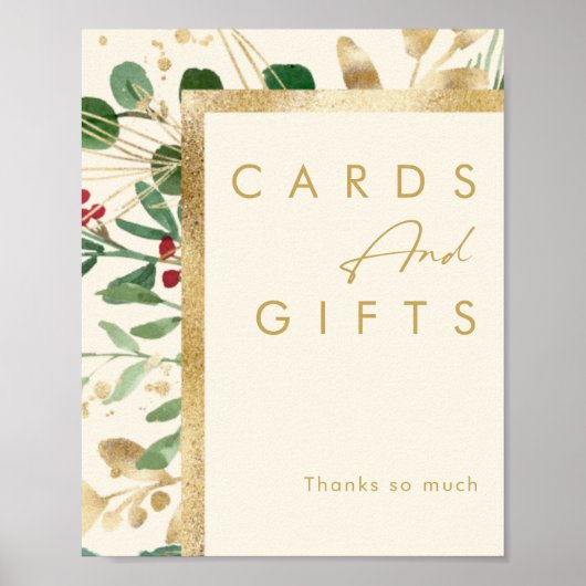 Moderne kerstgrenery | Kaarten en geschenken van c Poster (Voorkant)