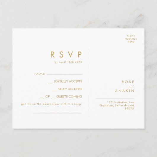 Moderne kerstgrenery | Navy Song Request RSVP Briefkaart (Achterkant)