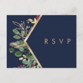 Moderne kerstgrenery | Navy Song Request RSVP Briefkaart (Voorkant)