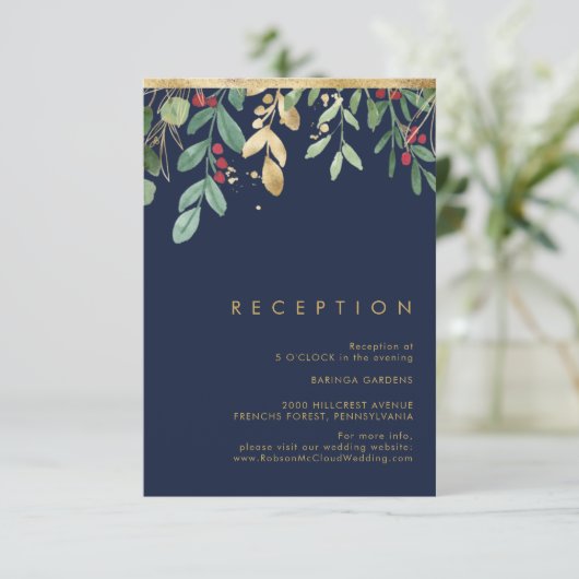 Moderne kerstgrenery | Ontvangst marine Informatiekaartje (Staand voorkant)