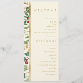 Moderne kerstgrenery | Programma Cream Wedding Programmakaart