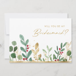 Moderne kerstgrenery | Voorstel Bridesmaid Kaart