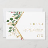 Moderne kerstgrenery | Voorstel Bridesmaid Kaart (Achterkant)