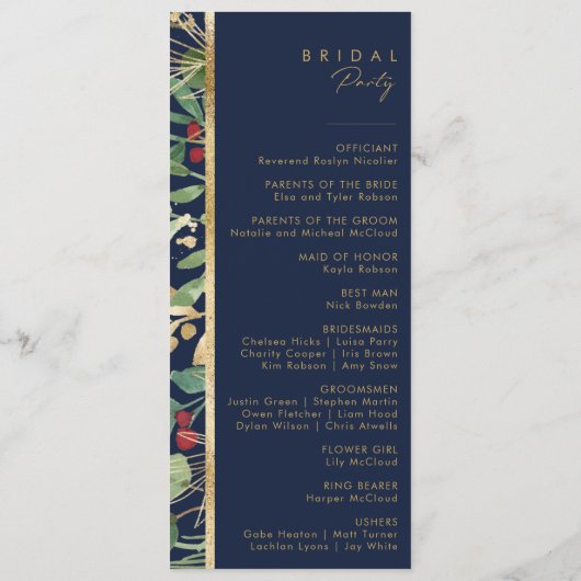 Moderne kerstgrenery | Weddenschap bij de marine Programmakaart (Achterkant)