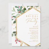 Moderne kerstgrenery | White Bridal Tea Party Kaart (Voorkant)