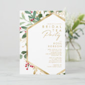 Moderne kerstgrenery | White Bridal Tea Party Kaart (Staand voorkant)
