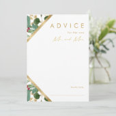 Moderne kerstgrenery | Wit huwelijk Advieskaart (Staand voorkant)