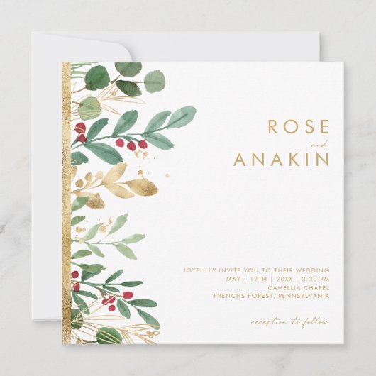 Moderne kerstgrenery | Wit-pleisterhuwelijk Kaart (Voorkant)