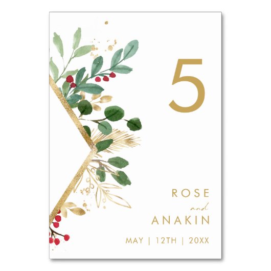 Moderne kerstgrenery | Wit-tabelnummer Kaart (Achterkant)