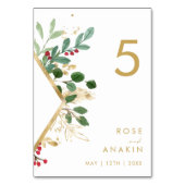 Moderne kerstgrenery | Wit-tabelnummer Kaart (Voorkant)